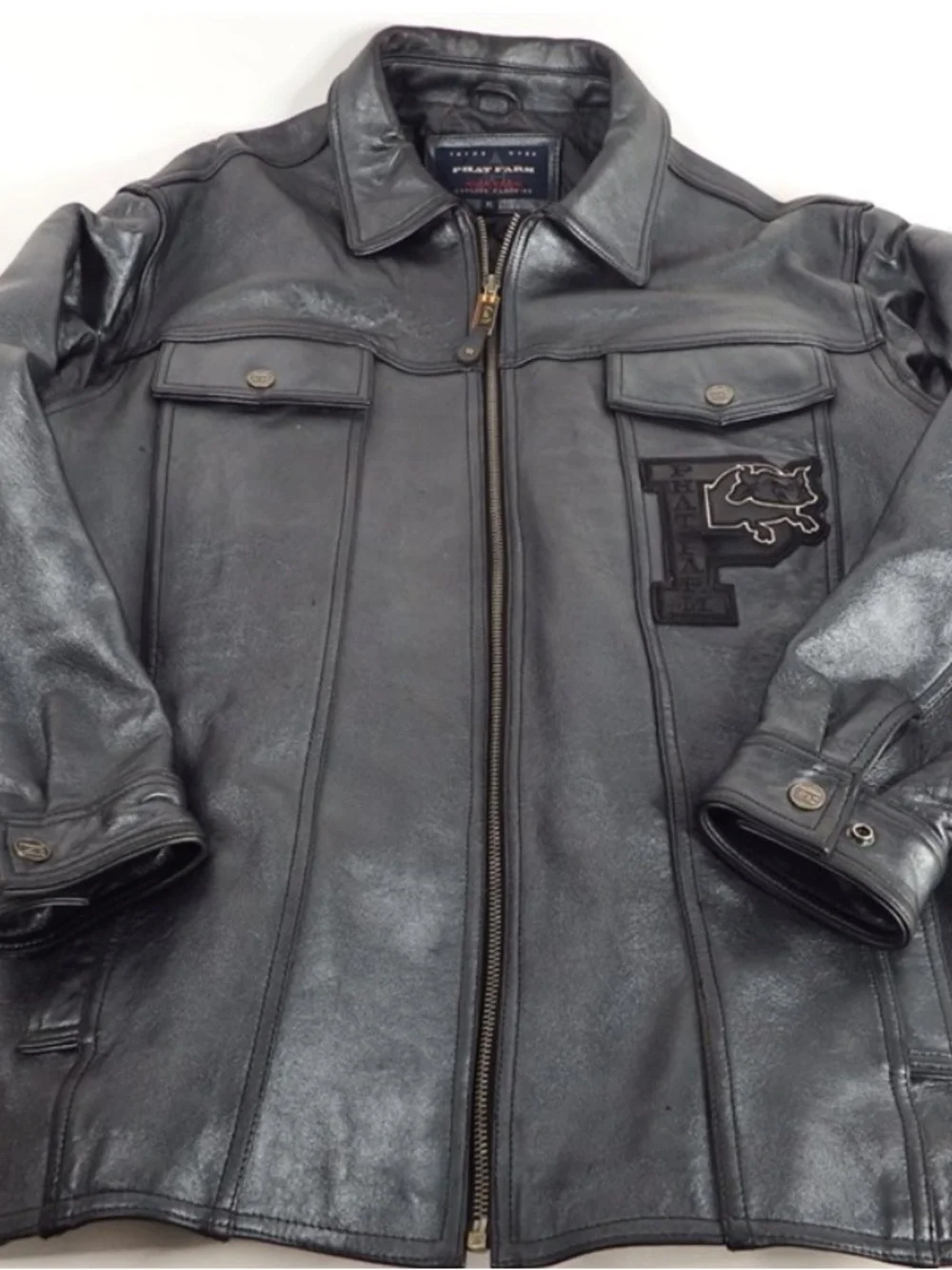 Vintage Phat Farm Vintage Black Leather Jacket XL Men